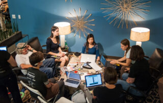 women coders at a table during hackbright 2014